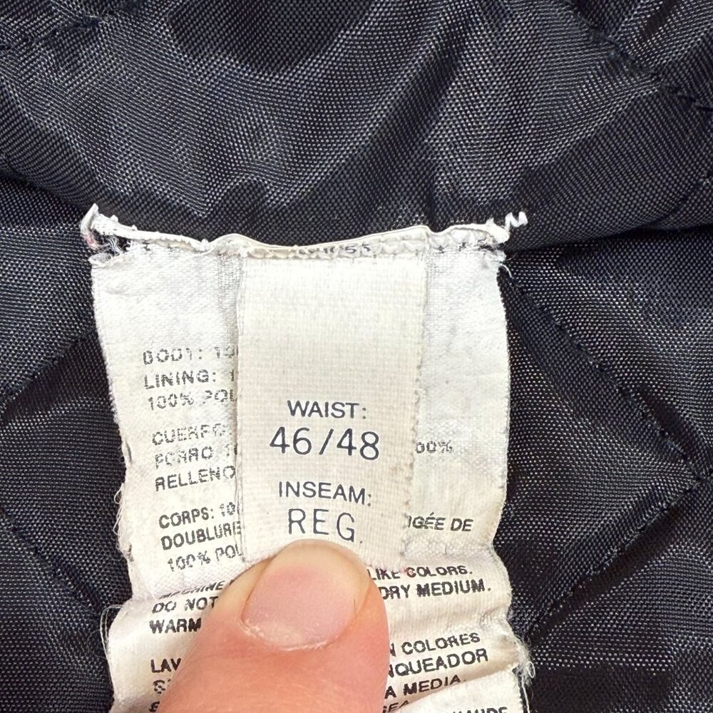 ✅Mens 46/48 Reg Dickies Quilted Insulated Bib Overalls Brown Duck Canvas STAINED - Picture 2 of 13